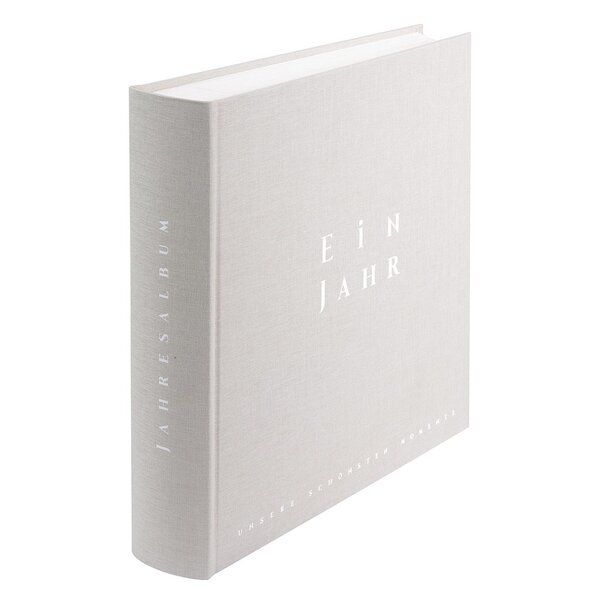 goldbuch Fotoalbum ein Jahr inkl. 6 farbigen, illustrierten Blättern  sandgrau