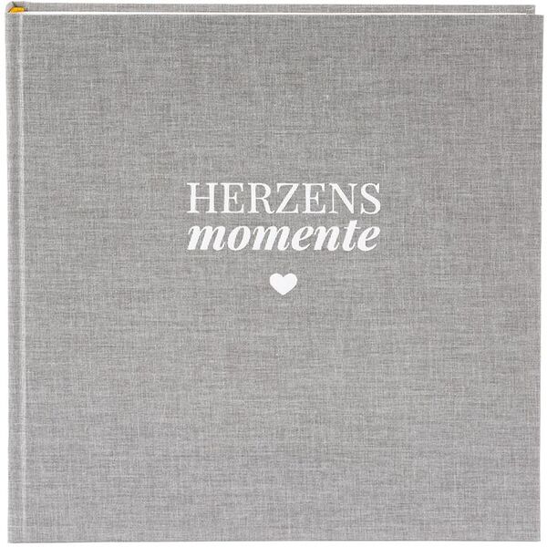 goldbuch Fotoalbum Linum 2.0 Herzensmomente 30x31 60 Seiten weiß  grau