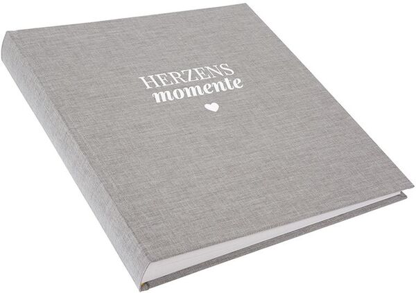 goldbuch Fotoalbum Linum 2.0 Herzensmomente 30x31 60 Seiten weiß  grau