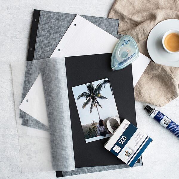 goldbuch Fotokarton DIN A4 mit Pergamin 20 schwarze Blätter 