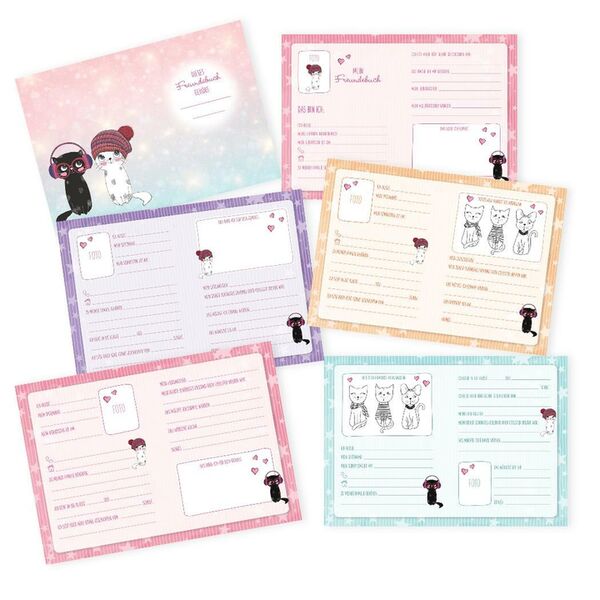 goldbuch Freundebuch 88 illustrierte Seiten  15x21 cm Music for Cats