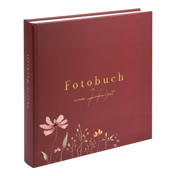 goldbuch Hochzeitsalbum Blütenliebe 24,5x22,5 100 illustrierten Seiten  bordeaux