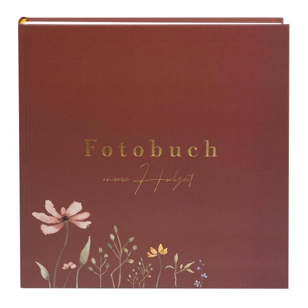 goldbuch Hochzeitsalbum Blütenliebe 24,5x22,5 100 illustrierten Seiten  bordeaux