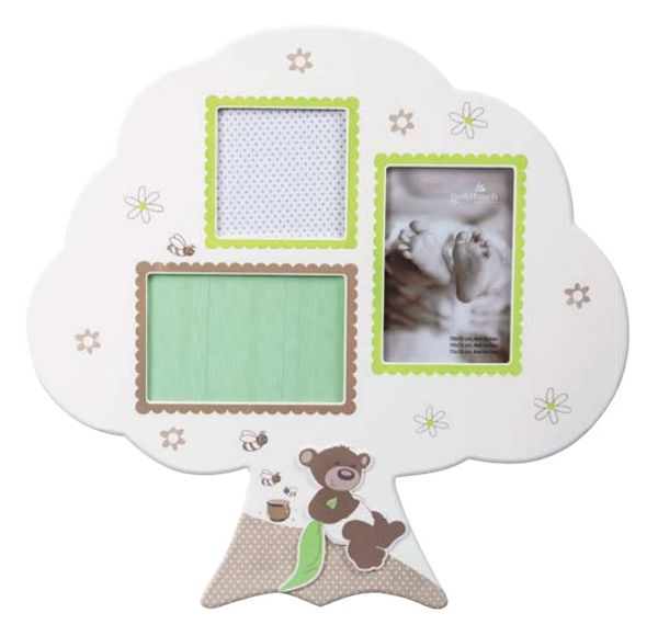 goldbuch Honigbär Baum f. 3Bilder 2x10x15 1x10x10 MDF Galerierahmen  weiss