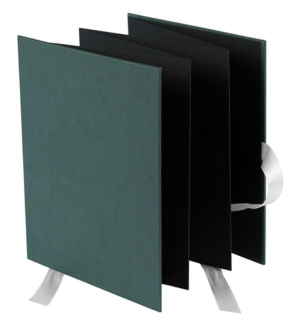 goldbuch Leporello Bella Vista Trend 15,5x19 für 10 Fotos Hanf-Papeterie  Midnight Green