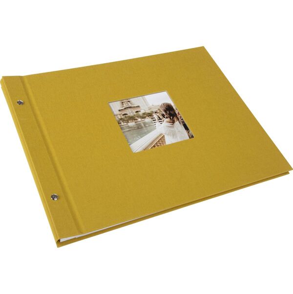 goldbuch Schraubalbum Bella Vista 39x31 40 weiße Seiten  senf