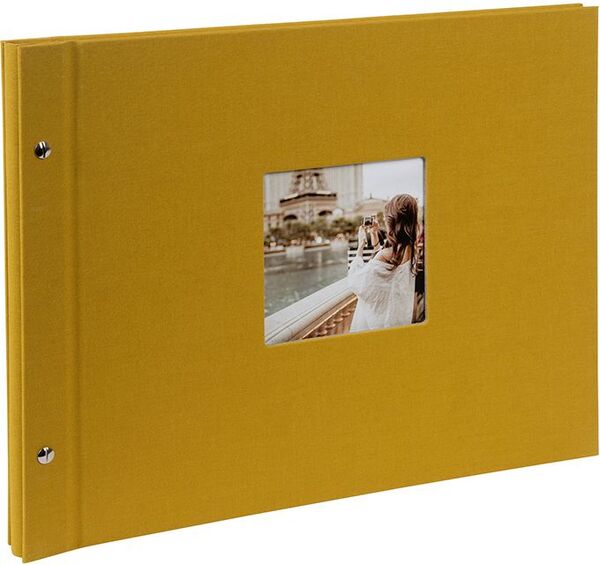 goldbuch Schraubalbum Bella Vista 39x31 40 weiße Seiten  senf
