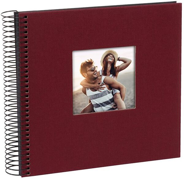 goldbuch Spiralalbum Bella Vista mit Fenster 20x20 40 schwarze Seiten  bordeaux