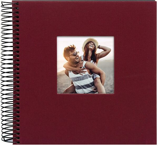 goldbuch Spiralalbum Bella Vista mit Fenster 20x20 40 schwarze Seiten  bordeaux