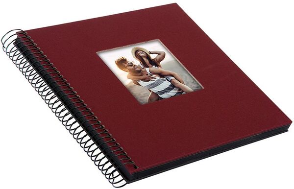 goldbuch Spiralalbum Bella Vista mit Fenster 20x20 40 schwarze Seiten  bordeaux