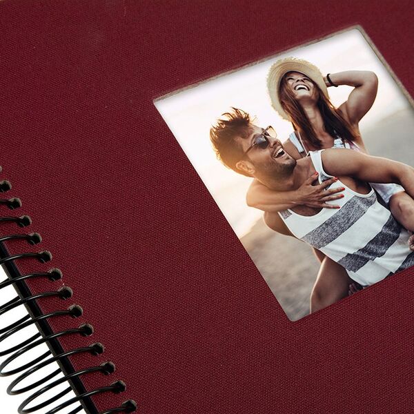 goldbuch Spiralalbum Bella Vista mit Fenster 20x20 40 schwarze Seiten  bordeaux