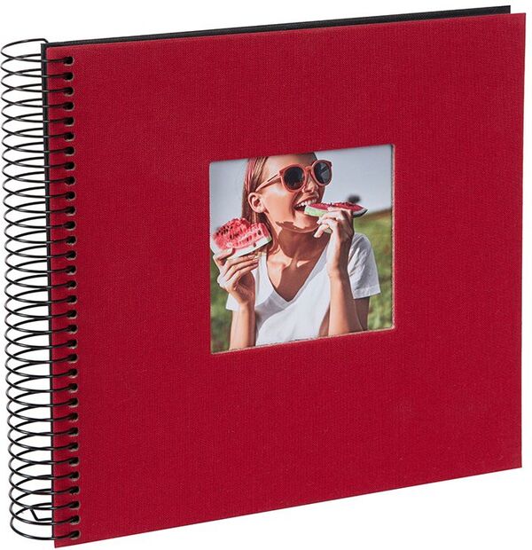goldbuch Spiralalbum Bella Vista mit Fenster 20x20 40 schwarze Seiten  rot
