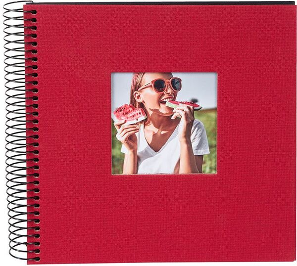 goldbuch Spiralalbum Bella Vista mit Fenster 20x20 40 schwarze Seiten  rot