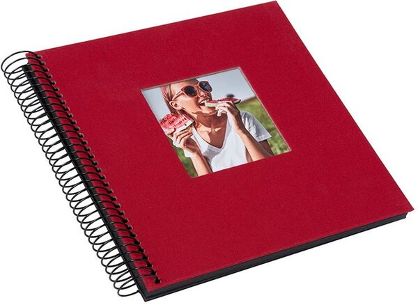 goldbuch Spiralalbum Bella Vista mit Fenster 20x20 40 schwarze Seiten  rot