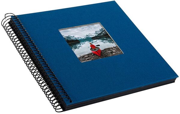 goldbuch Spiralalbum Bella Vista mit Fenster 20x20 40 schwarze Seiten  blau