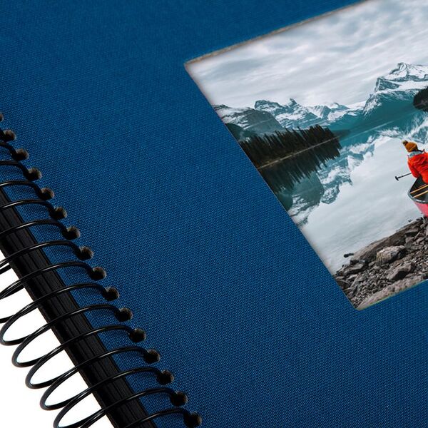 goldbuch Spiralalbum Bella Vista mit Fenster 20x20 40 schwarze Seiten  blau