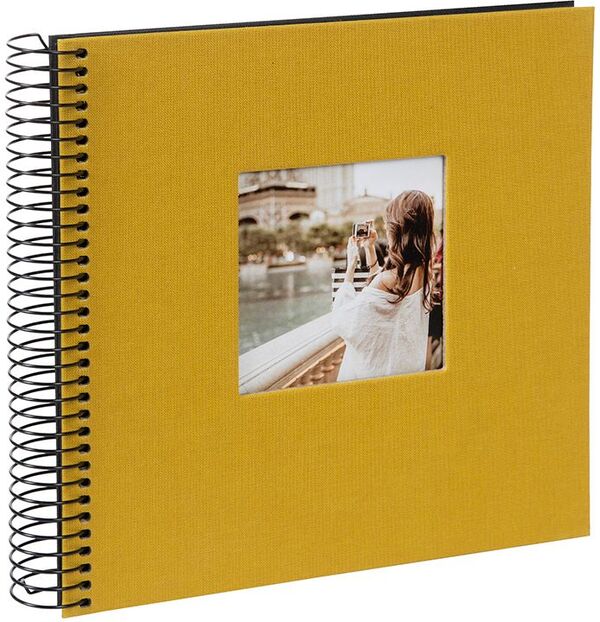 goldbuch Spiralalbum Bella Vista mit Fenster 20x20 40 schwarze Seiten  senf