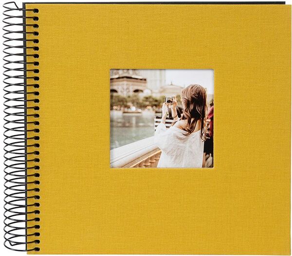 goldbuch Spiralalbum Bella Vista mit Fenster 20x20 40 schwarze Seiten  senf