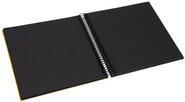 goldbuch Spiralalbum Bella Vista mit Fenster 20x20 40 schwarze Seiten  senf