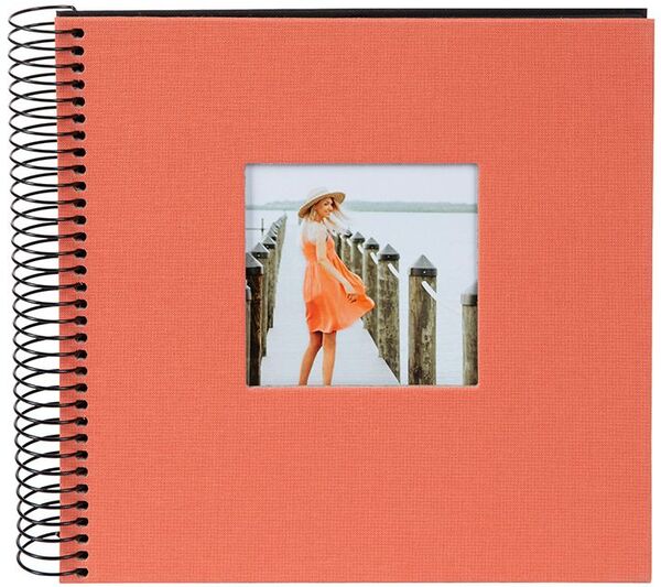 goldbuch Spiralalbum Bella Vista mit Fenster 20x20 40 schwarze Seiten  lachs