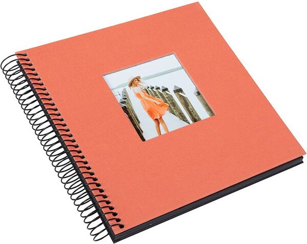goldbuch Spiralalbum Bella Vista mit Fenster 20x20 40 schwarze Seiten  lachs
