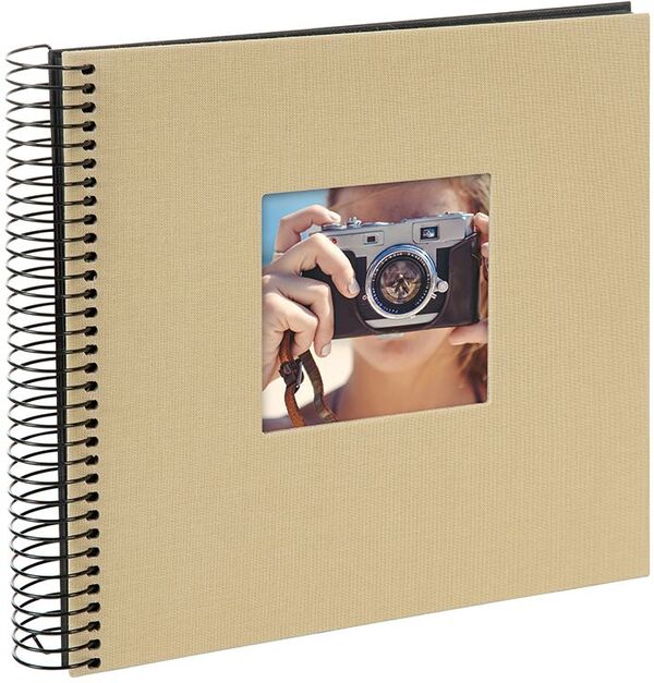 goldbuch Spiralalbum Bella Vista mit Fenster 20x20 40 schwarze Seiten  Beige