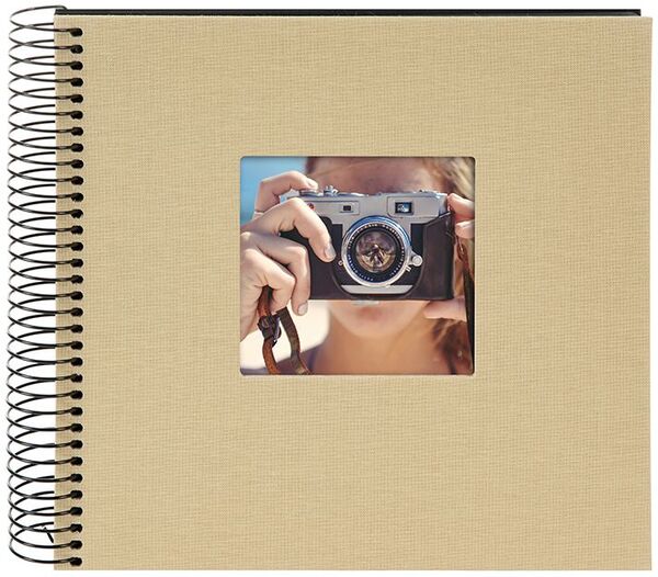 goldbuch Spiralalbum Bella Vista mit Fenster 20x20 40 schwarze Seiten  Beige