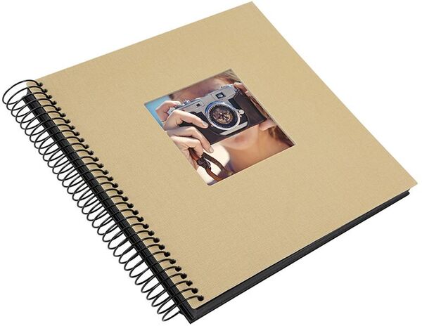 goldbuch Spiralalbum Bella Vista mit Fenster 20x20 40 schwarze Seiten  Beige