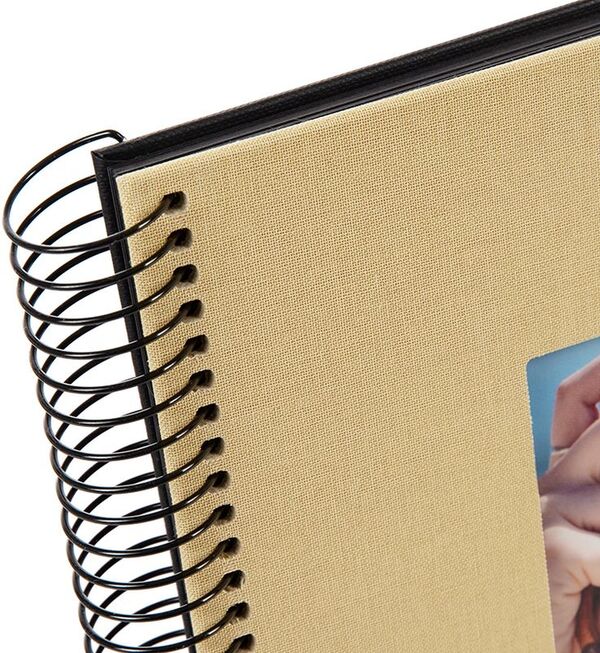 goldbuch Spiralalbum Bella Vista mit Fenster 20x20 40 schwarze Seiten  Beige