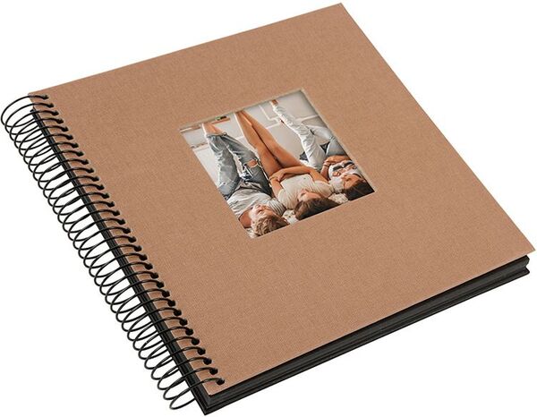 goldbuch Spiralalbum Bella Vista mit Fenster 20x20 40 schwarze Seiten  haselnuss
