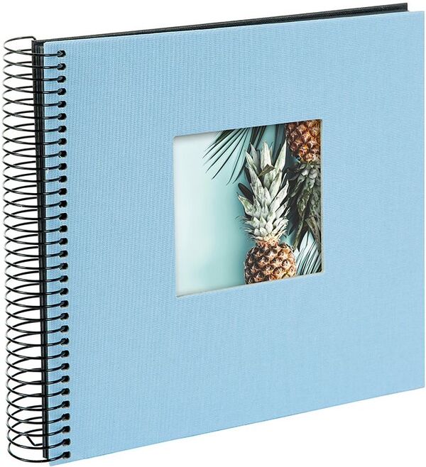 goldbuch Spiralalbum Bella Vista mit Fenster 20x20 40 schwarze Seiten  himmelblau