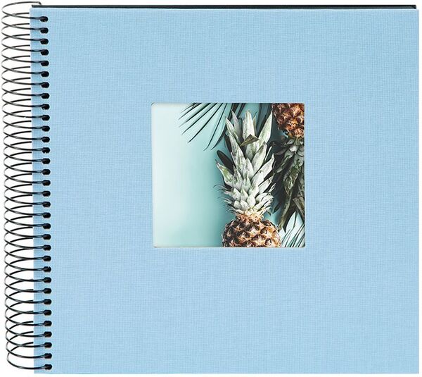 goldbuch Spiralalbum Bella Vista mit Fenster 20x20 40 schwarze Seiten  himmelblau