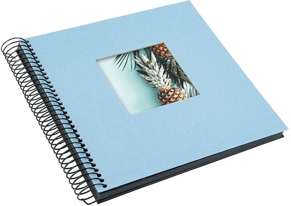 goldbuch Spiralalbum Bella Vista mit Fenster 20x20 40 schwarze Seiten  himmelblau