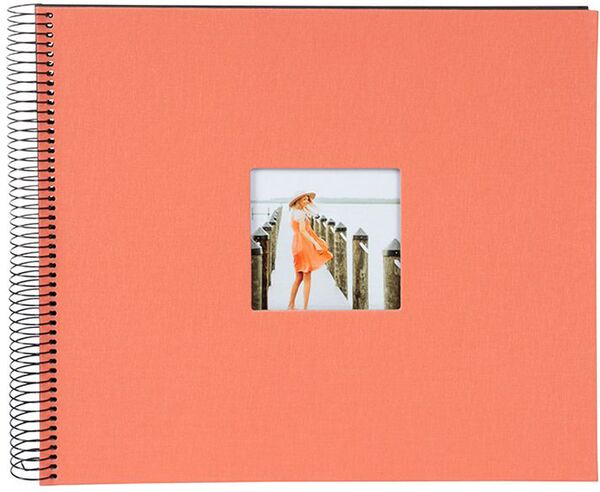 goldbuch Spiralalbum Bella Vista mit Fenster 35x30 40 schwarze Seiten  lachs