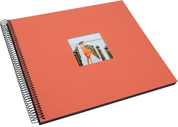 goldbuch Spiralalbum Bella Vista mit Fenster 35x30 40 schwarze Seiten  lachs