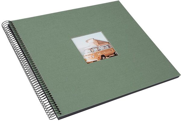 goldbuch Spiralalbum Bella Vista mit Fenster 35x30 40 schwarze Seiten  Artischocke
