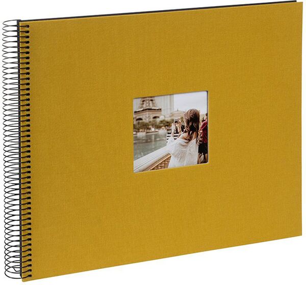 goldbuch Spiralalbum Bella Vista mit Fenster 35x30 40 schwarze Seiten  senf
