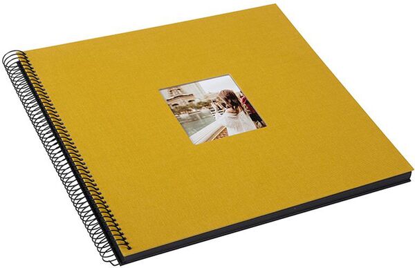 goldbuch Spiralalbum Bella Vista mit Fenster 35x30 40 schwarze Seiten  senf