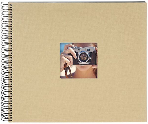 goldbuch Spiralalbum Bella Vista mit Fenster 35x30 40 schwarze Seiten  Beige