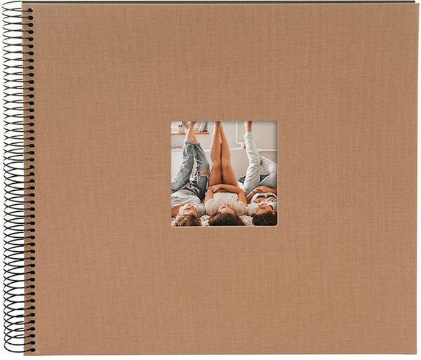 goldbuch Spiralalbum Bella Vista mit Fenster 35x30 40 schwarze Seiten  haselnuss
