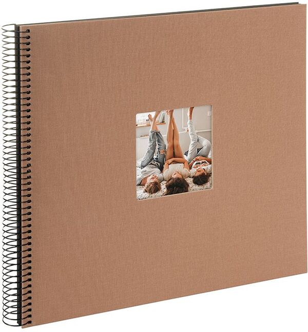goldbuch Spiralalbum Bella Vista mit Fenster 35x30 40 schwarze Seiten  haselnuss