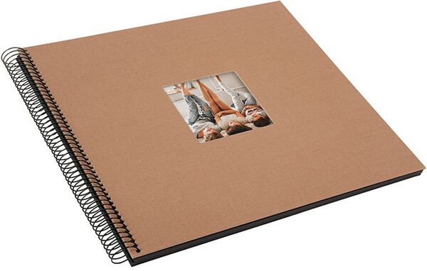 goldbuch Spiralalbum Bella Vista mit Fenster 35x30 40 schwarze Seiten  haselnuss