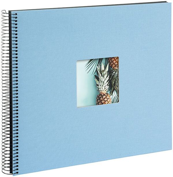 goldbuch Spiralalbum Bella Vista mit Fenster 35x30 40 schwarze Seiten  himmelblau