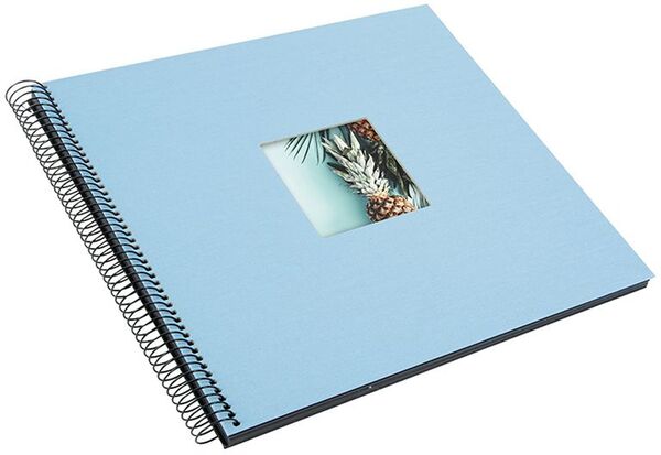 goldbuch Spiralalbum Bella Vista mit Fenster 35x30 40 schwarze Seiten  himmelblau