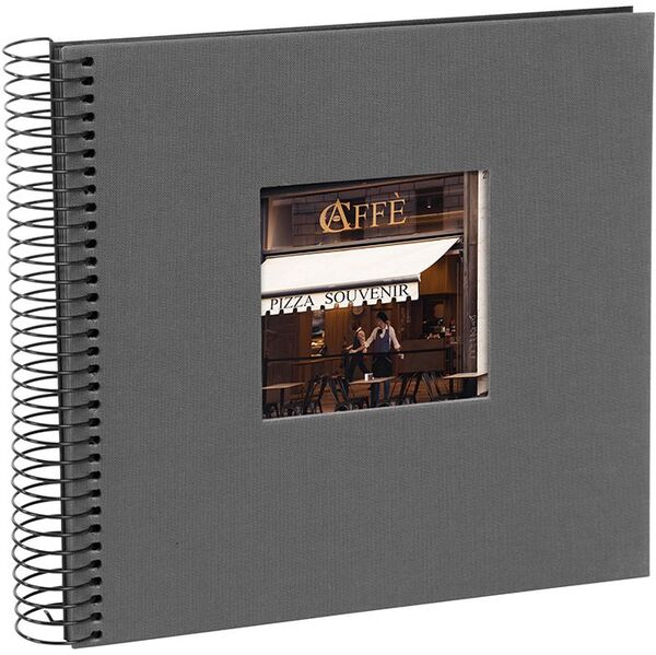 goldbuch Spiralalbum Bella Vista mit Fenster 20x20 40 schwarze Seiten  grau