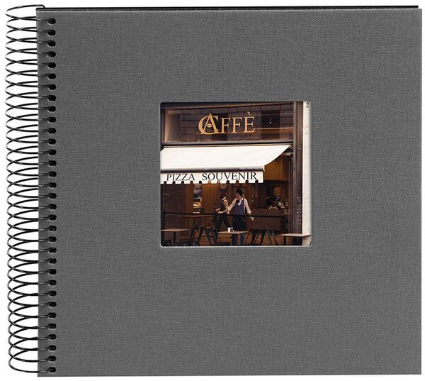 goldbuch Spiralalbum Bella Vista mit Fenster 20x20 40 schwarze Seiten  grau