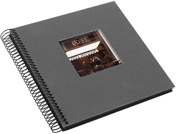 goldbuch Spiralalbum Bella Vista mit Fenster 20x20 40 schwarze Seiten  grau