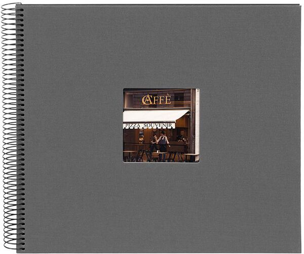 goldbuch Spiralalbum Bella Vista mit Fenster 35x30 40 schwarze Seiten  grau