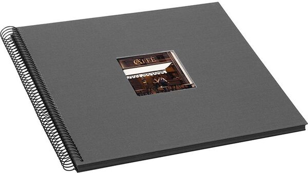 goldbuch Spiralalbum Bella Vista mit Fenster 35x30 40 schwarze Seiten  grau