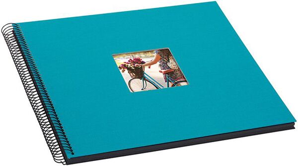 goldbuch Spiralalbum Bella Vista mit Fenster 35x30 40 schwarze Seiten  türkis
